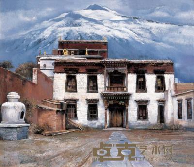 李忠良 1989年作 西藏的寺庙 65×76cm