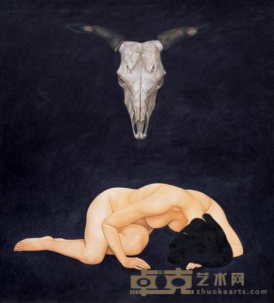 薛雁群 牛头下的人体 103×93cm