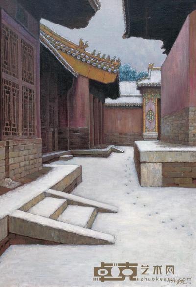 李凯 1990年作 雪后深宫 117×80cm