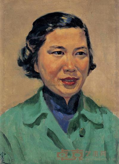 秦宣夫 1952年作 妇人像 38×28cm