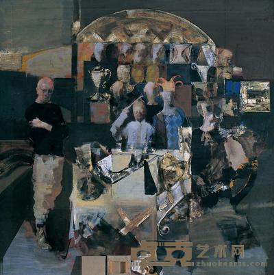 俞晓夫 2006年作 晚安·乌菲齐 180×180cm