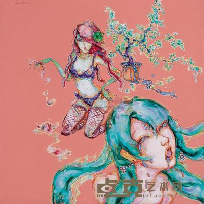沈娜 2006年作 两个东方少女 150×150cm