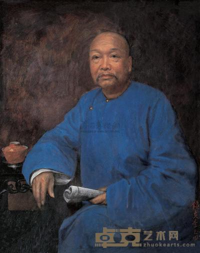 李铁夫 1904年作 康有为画像 70.7×56cm