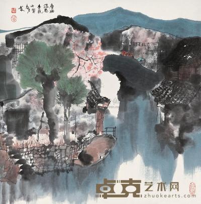 杨延文 1986年作 春洒深巷 镜心 66.3×65.4cm