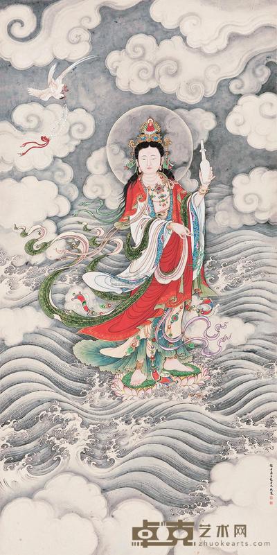 赵治民 观音大士 镜心 132×66cm