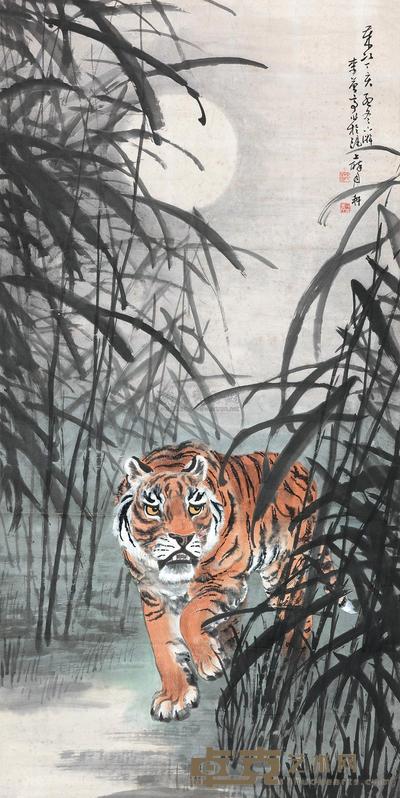 李学谦 虎 镜心 130×65cm