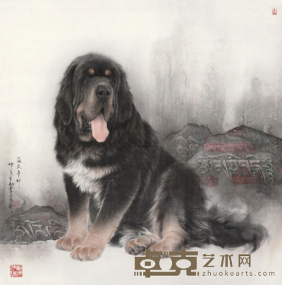 王申勇 2011年作 神犬图 镜心 87×86cm