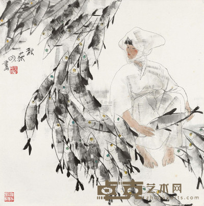 王明明 秋获 镜心 68×68cm
