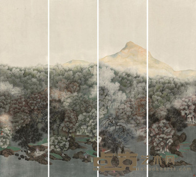 康凯 仙林翠谷 镜心 170×45cm×4