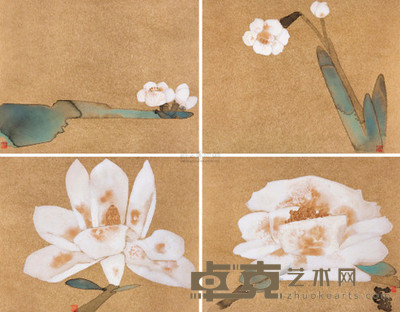 林蓝 春天里 镜心 31.5×41cm×4