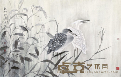 许晓彬 2011年作 秋江俪影 镜心 59×93cm