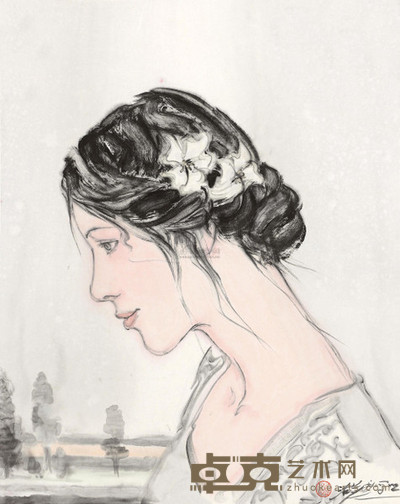 范治斌 少女 镜心 62×49cm