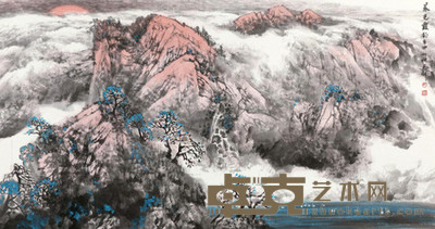 师恩钊 2011年作 晨光霞韵 镜心 96×178cm