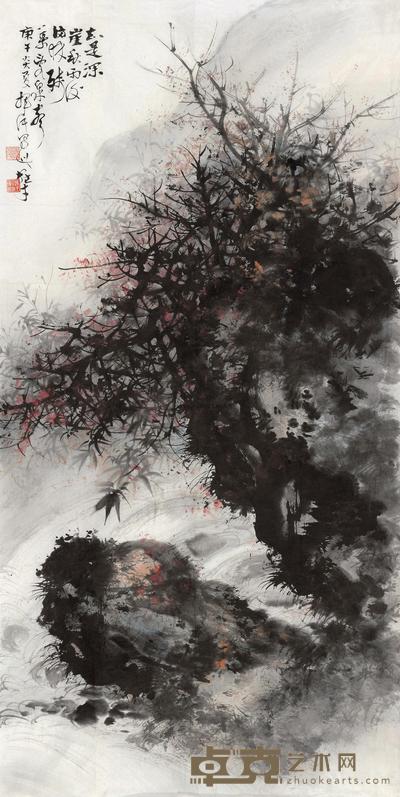 黎雄才 秋泉图 镜心 134×68cm