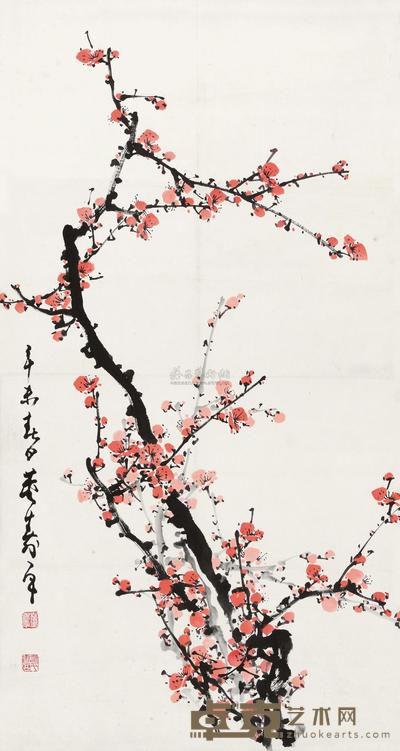 董寿平 梅花 立轴 89×47cm