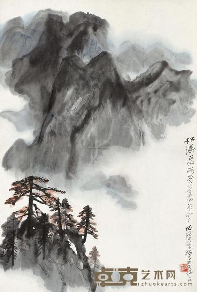 何海霞 松涛岚气 立轴 67×45cm