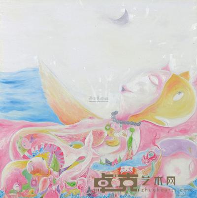 郭春亭 2010年作 怪鸟之望月生存 100×100cm