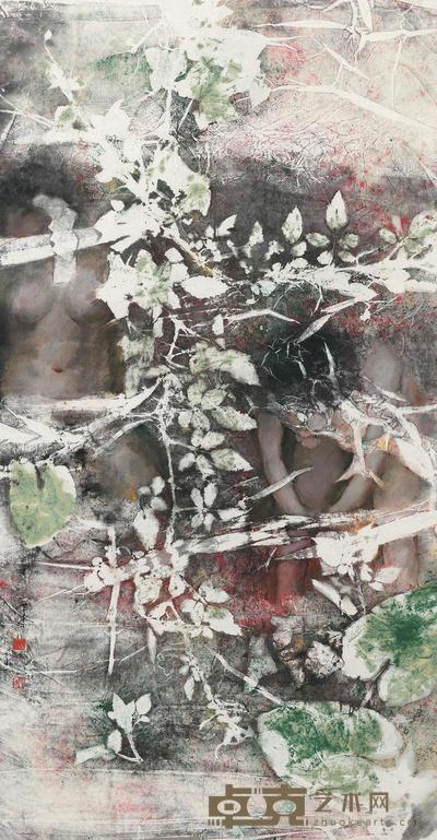石虎 人体 立轴 135×67cm