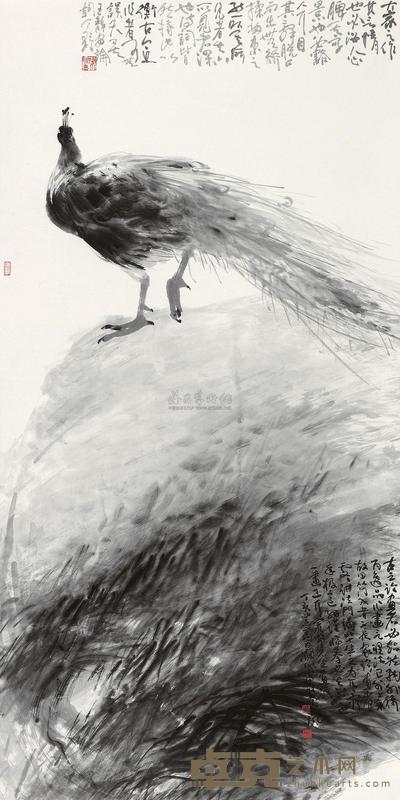 姚晓东 2007年作 修羽临风 镜心 137×68cm