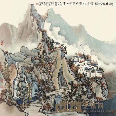 方骏 片云亭 镜心 68×67cm