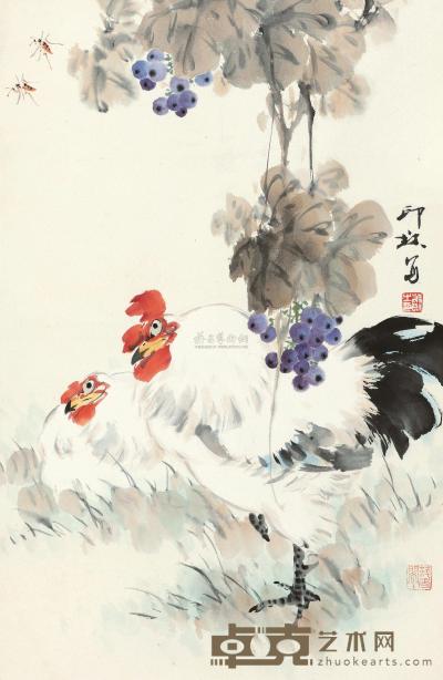 萧朗 双吉图 立轴 68×44cm