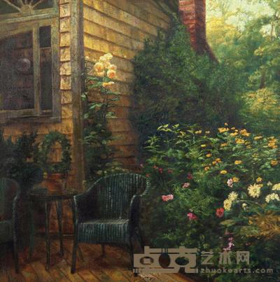 郑之岳 1999年作 夏日的露台 60.8×61cm