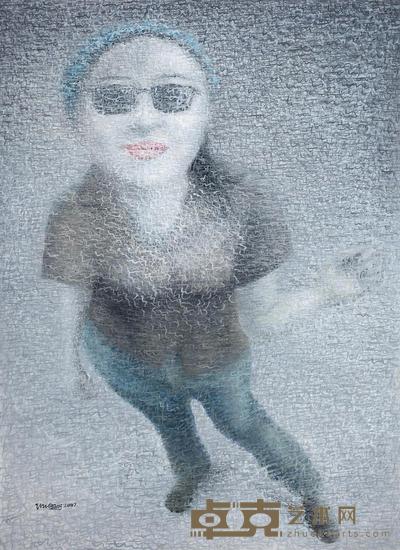 伍刚 2007年作 眼镜女孩 150×110cm