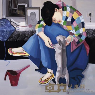 刘梅子 2009年作 后现代女画家的生活日记 180×180cm