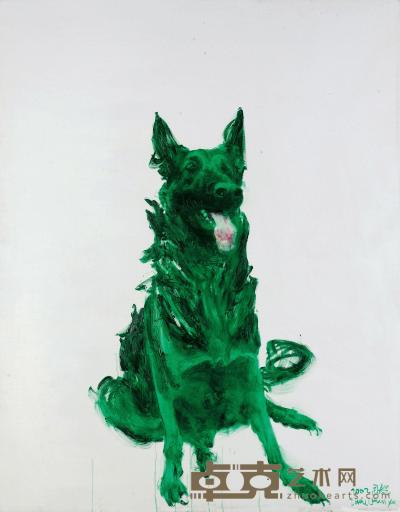 周春芽 2002年作 绿狗 150×120cm