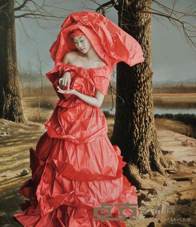 曾传兴 2011年作 红纸新娘·今夕何年 161×141cm