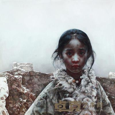 艾轩 1991年作 午夜下过薄薄的雪 90×90cm