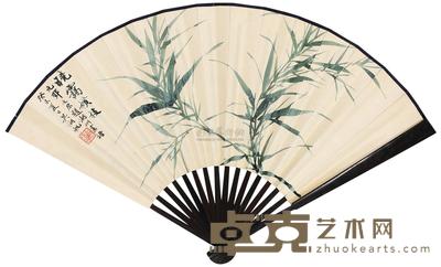 吴湖帆 1943年作 晓霭横枝 成扇 19×49cm