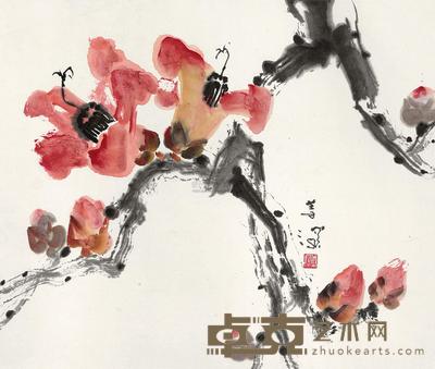 杨善深 红棉花 镜心 41×49cm