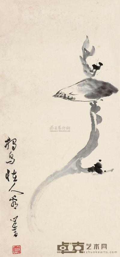 溥儒 临八大孤禽图 立轴 57×26cm