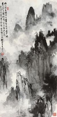 刘海粟 1981年作 黄山始信峰 镜心