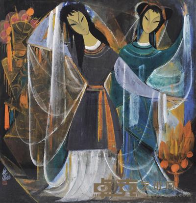 林风眠 京剧人物 镜心 66×66cm
