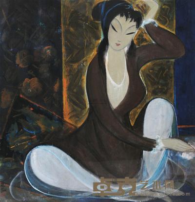 林风眠 小憩 镜心 66×66cm