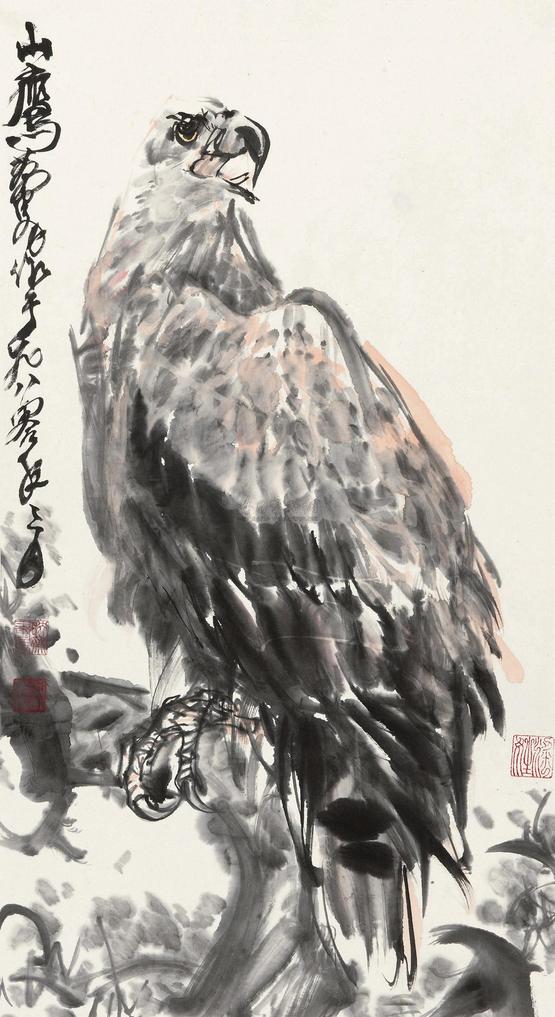 黄胄 1980年作 山鹰 立轴