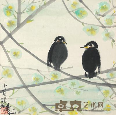 林风眠 双宿 镜心 34×34cm