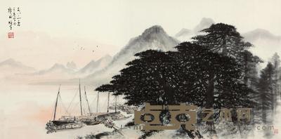 黎雄才 松柏山水 镜心 68×135cm