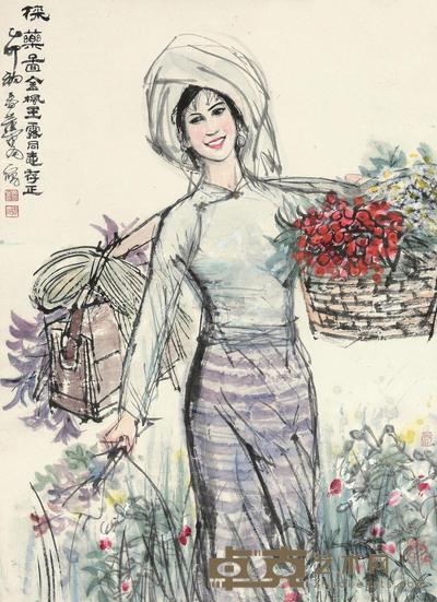 黄胄 1975年作 采药图 镜心 87×62cm