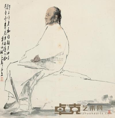 王子武 1988年作 曹雪芹像 立轴 104×101cm