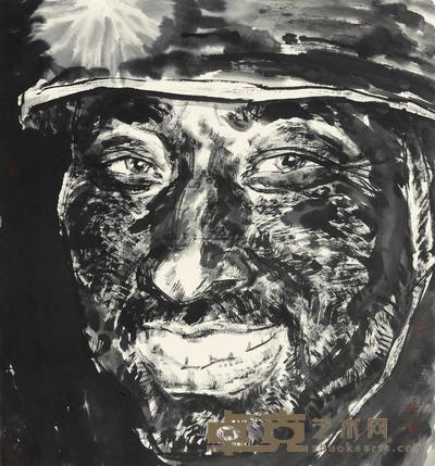 李延声 矿工 镜心 96×89cm