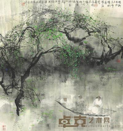 王明明 1990年作 酒酣春归 镜心 96×90cm