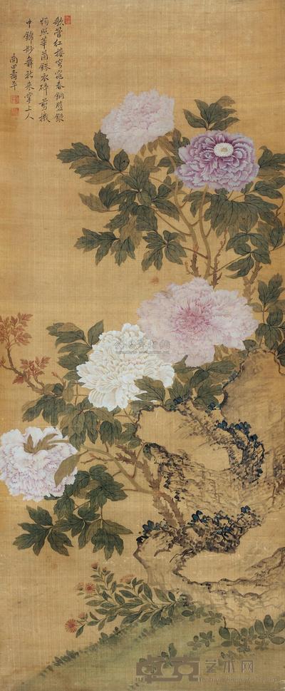 恽寿平 （传） 富贵图 立轴 118×48cm