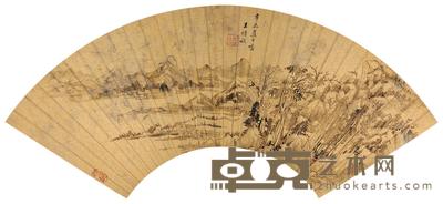 王时敏 夏木垂荫 扇面 17×50cm