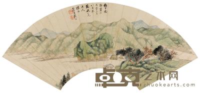 戴以恒 春山滴翠 扇面 18×52cm