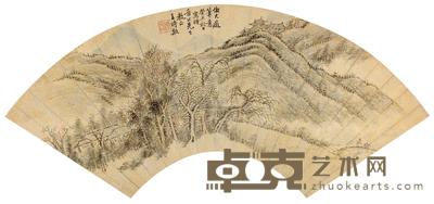 王时敏 仿大痴笔意 扇面 19×54cm