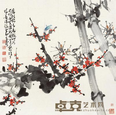 关山月 黎雄才 赵少昂 杨善深 三友图 镜心 68×68cm