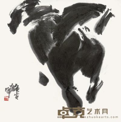 贾浩义 奔马 镜心 68×69cm